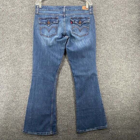 Levis 524 Jeans Womens 13 Blue Super Low Rise Denim Ladies 90s Ranch Boho Hippie - Picture 3 of 11